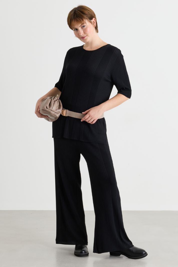 Knit trousers - BLACK - Intrend