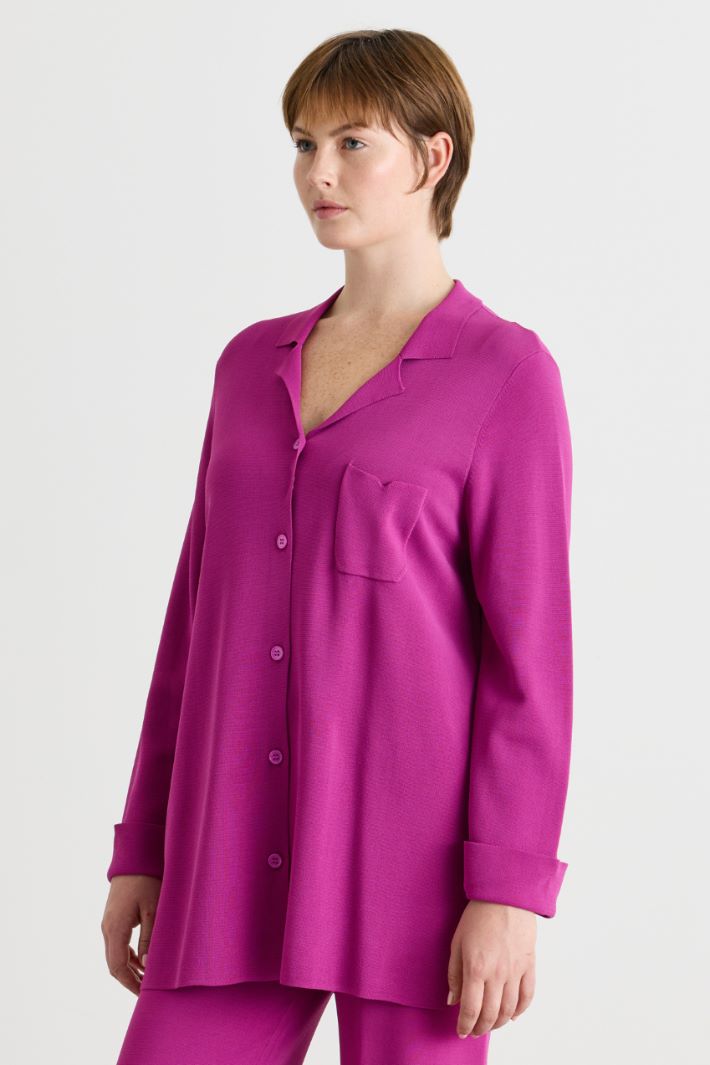 Cardigan con revers - FUXIA - Intrend - 2