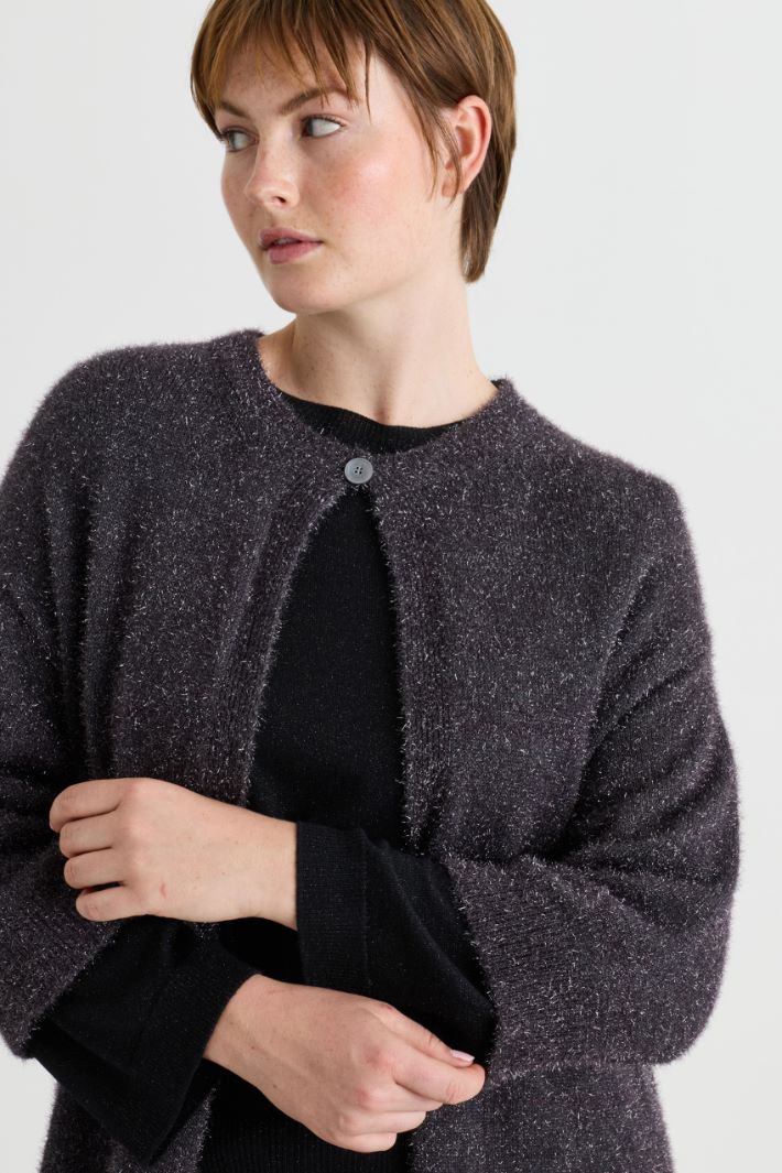 Cardigan mit einem Knopf - GRAU - Intrend - 3