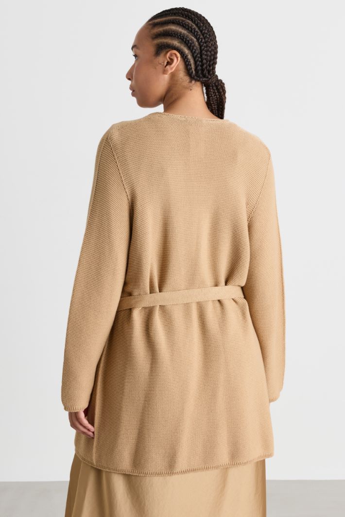 Belted cardigan - CAMEL - Intrend - 4