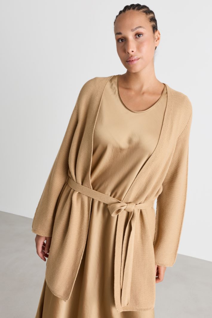 Belted cardigan - CAMEL - Intrend - 2