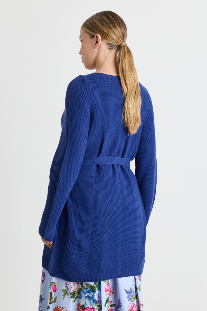 Cardigan ceinturé - BLEU - Intrend - 4