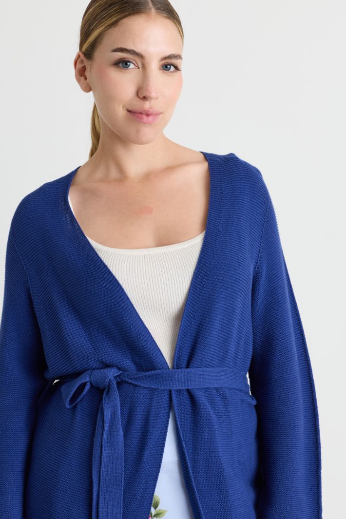 Cardigan ceinturé - BLEU - Intrend - 3
