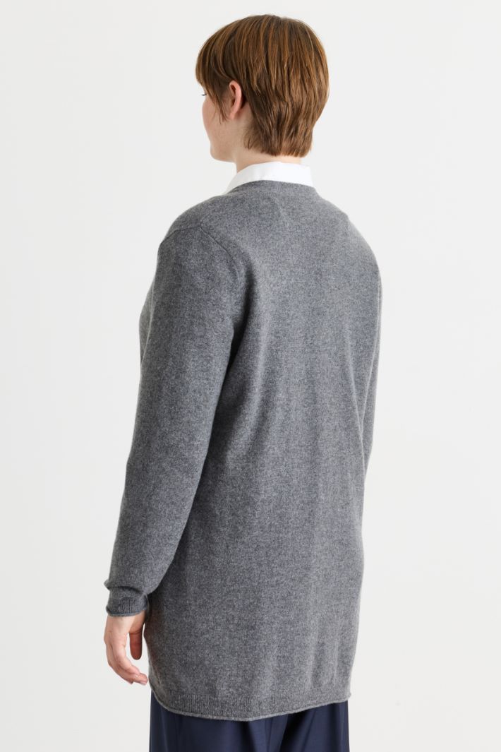 Cardigan with pockets - GREY - Intrend - 4
