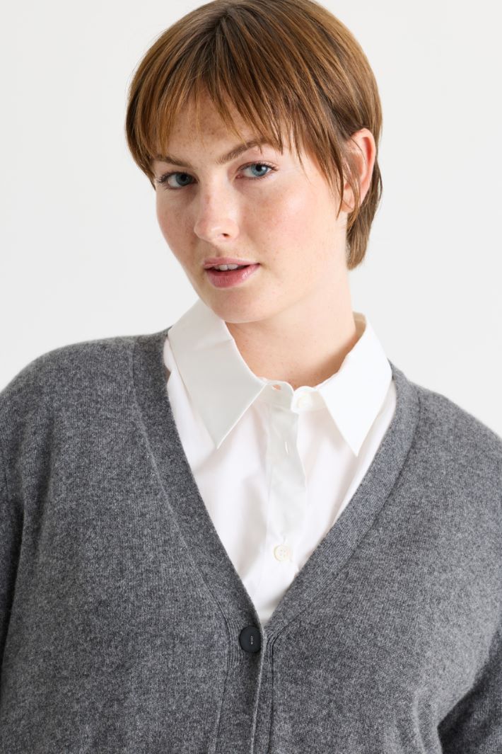 Cardigan with pockets - GREY - Intrend - 3