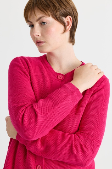 Cardigan con punti a rilievo
