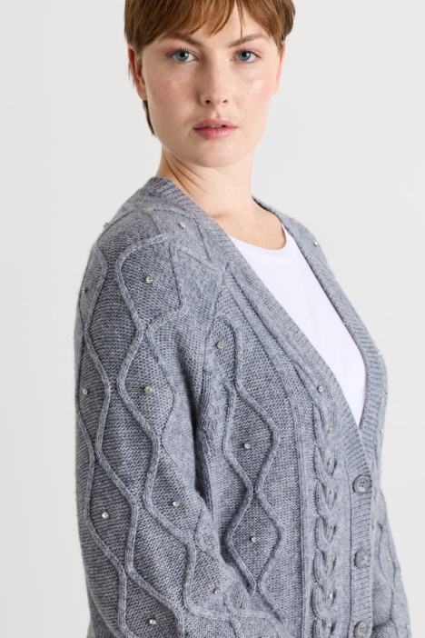 Cardigan con strass