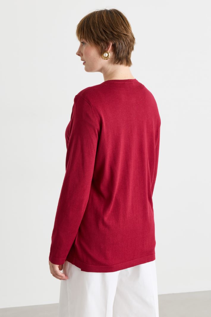 Cardigan aus leichter Seidenmischung - ROT - Intrend - 4