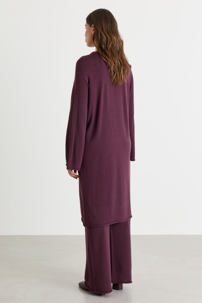 Single-Button Longline Cardigan - VIOLET - Intrend - 4