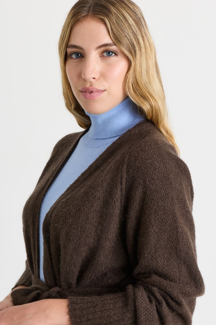 Cardigan mit Bindegürtel - BRAUN - Intrend - 3