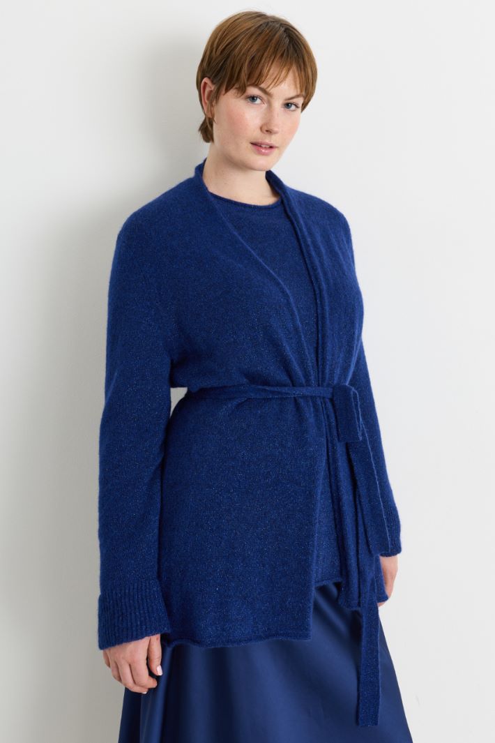 Cardigan mit Gürtel - BLAU - Intrend - 2