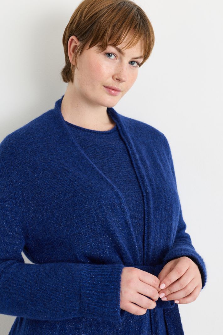 Cardigan mit Gürtel - BLAU - Intrend - 3