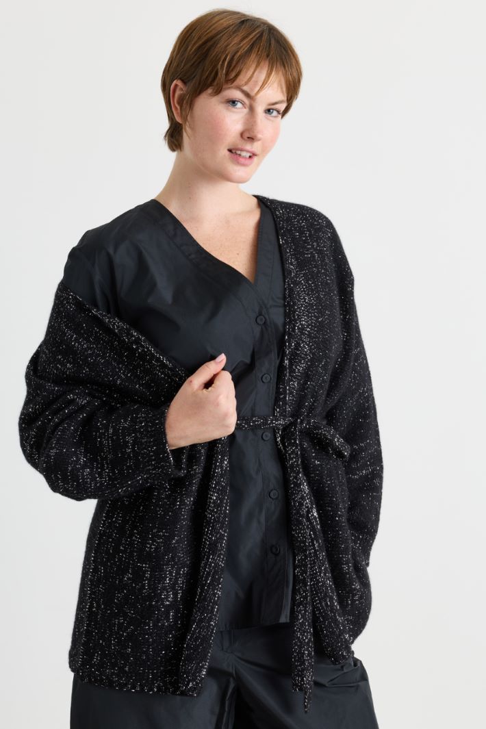 Metallic-effect cardigan - BLACK - Intrend - 2