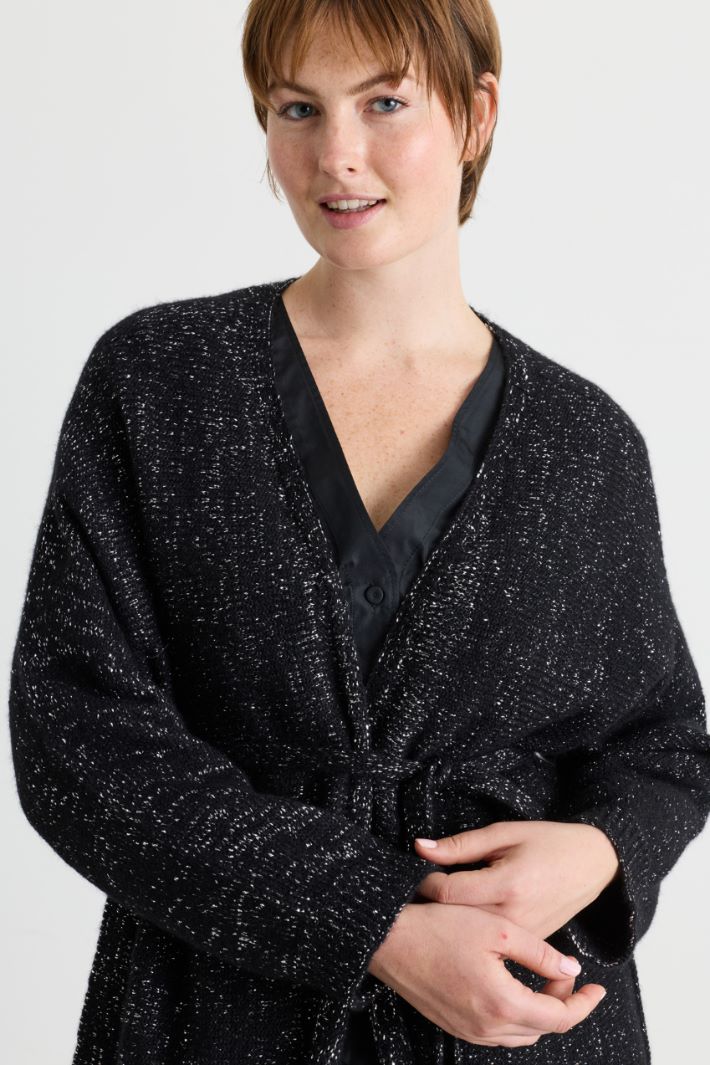 Metallic-effect cardigan - BLACK - Intrend - 3
