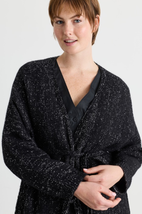 Cardigan effetto laminato