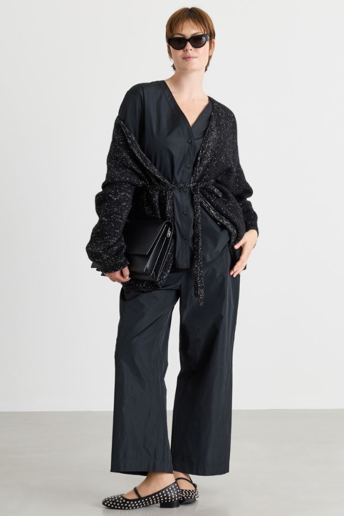 Metallic-effect cardigan - BLACK - Intrend