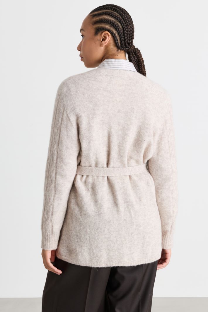 Cardigan ceinturé - BEIGE - Intrend - 4