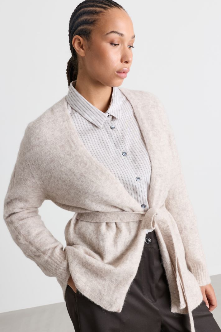 Cardigan ceinturé - BEIGE - Intrend - 3