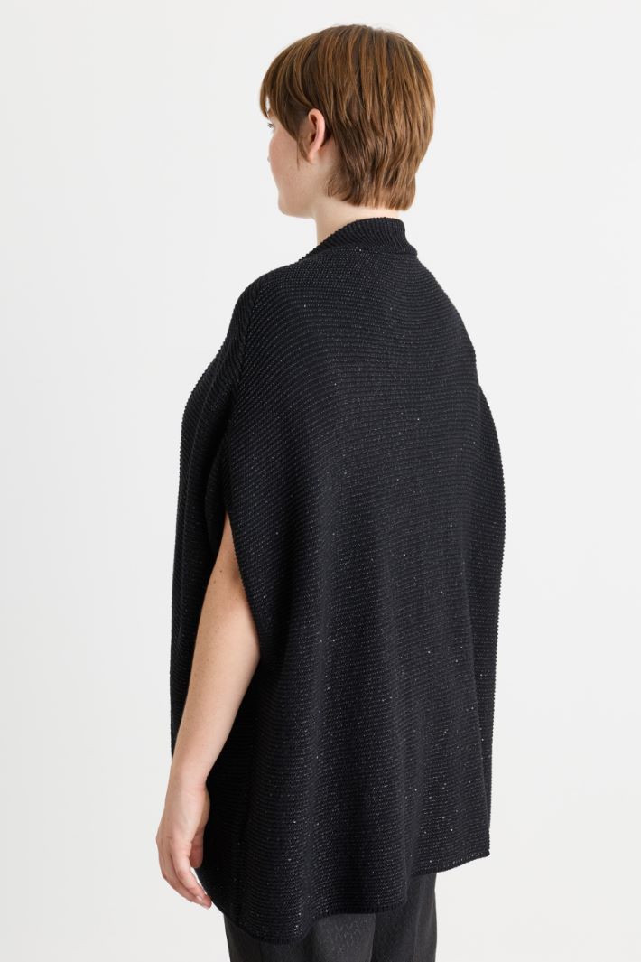 Open-front sequin cardigan - BLACK - Intrend - 4
