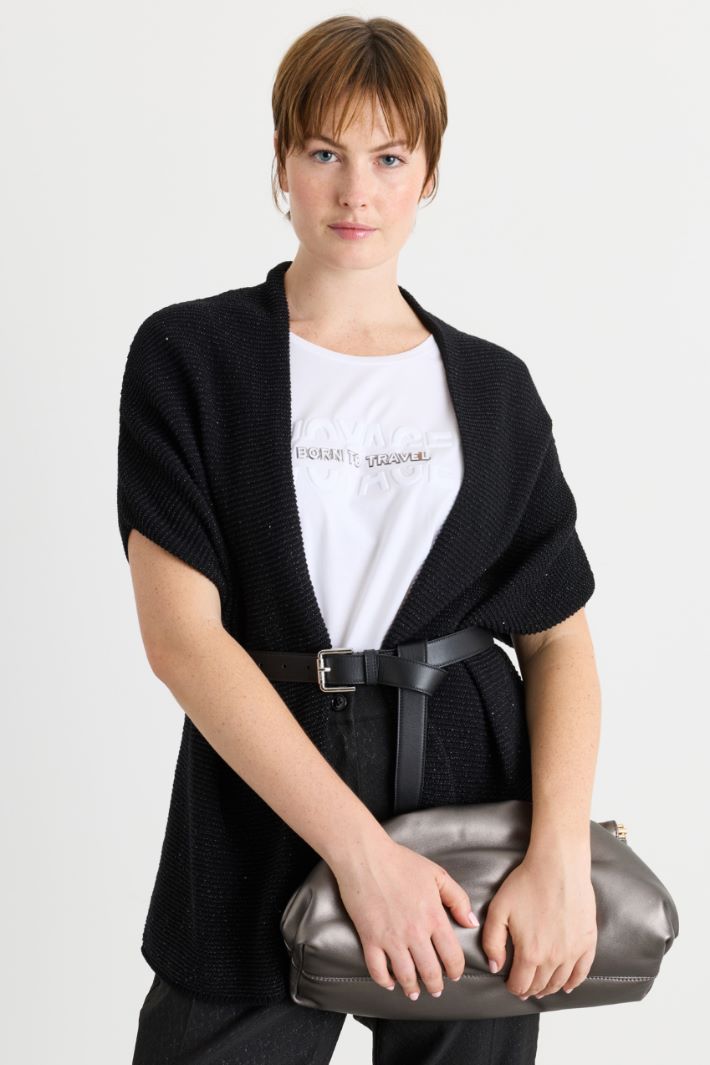 Open-front sequin cardigan - BLACK - Intrend - 3