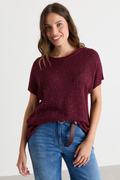 Open-front sequin cardigan - Intrend