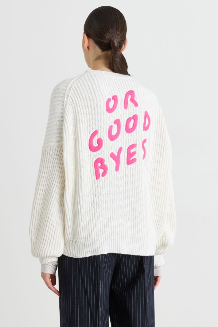 Maglia con ricamo - BIANCO ROSA - Intrend - 4
