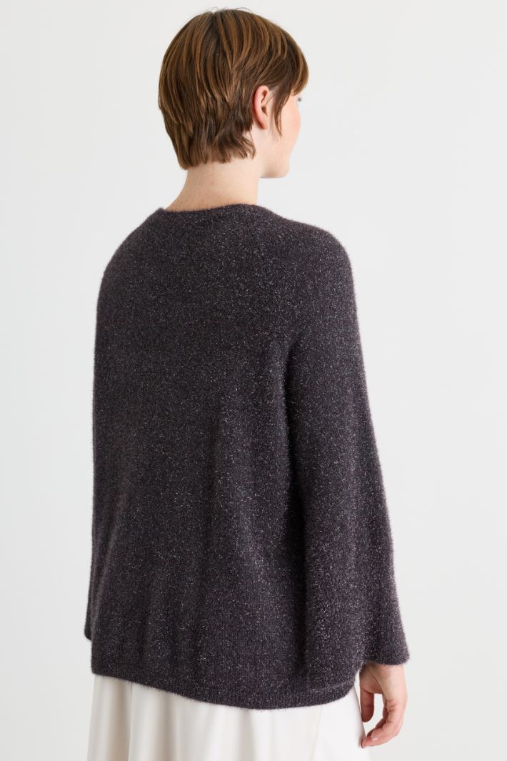 Strickpullover aus laminiertem Garn - GRAU - Intrend - 4