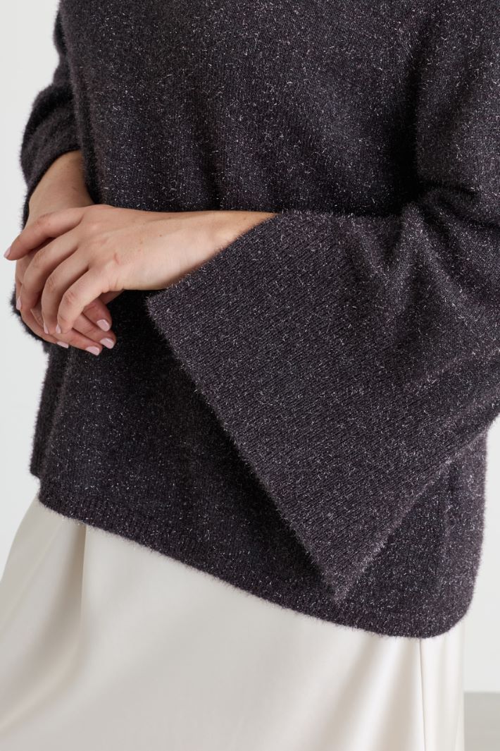 Strickpullover aus laminiertem Garn - GRAU - Intrend - 3