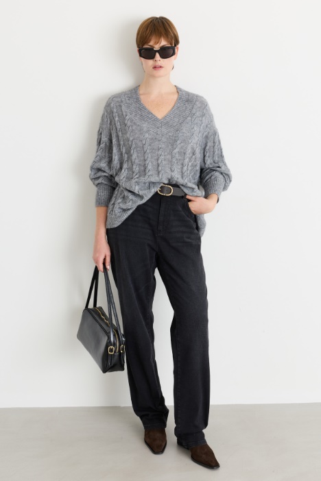 Boxy-Zopfstrickpullover - Intrend