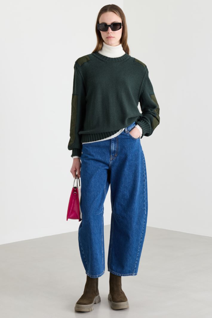 Pull orné de détails en satin duchesse - VERT - Intrend