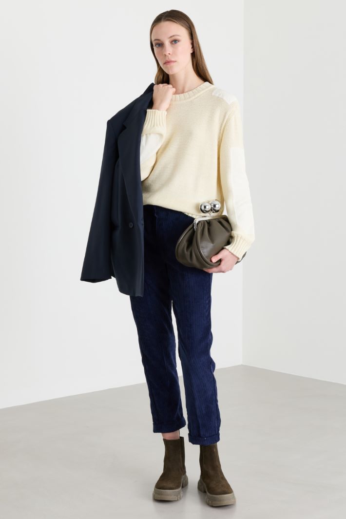 Pull orné de détails en satin duchesse - BEIGE - Intrend