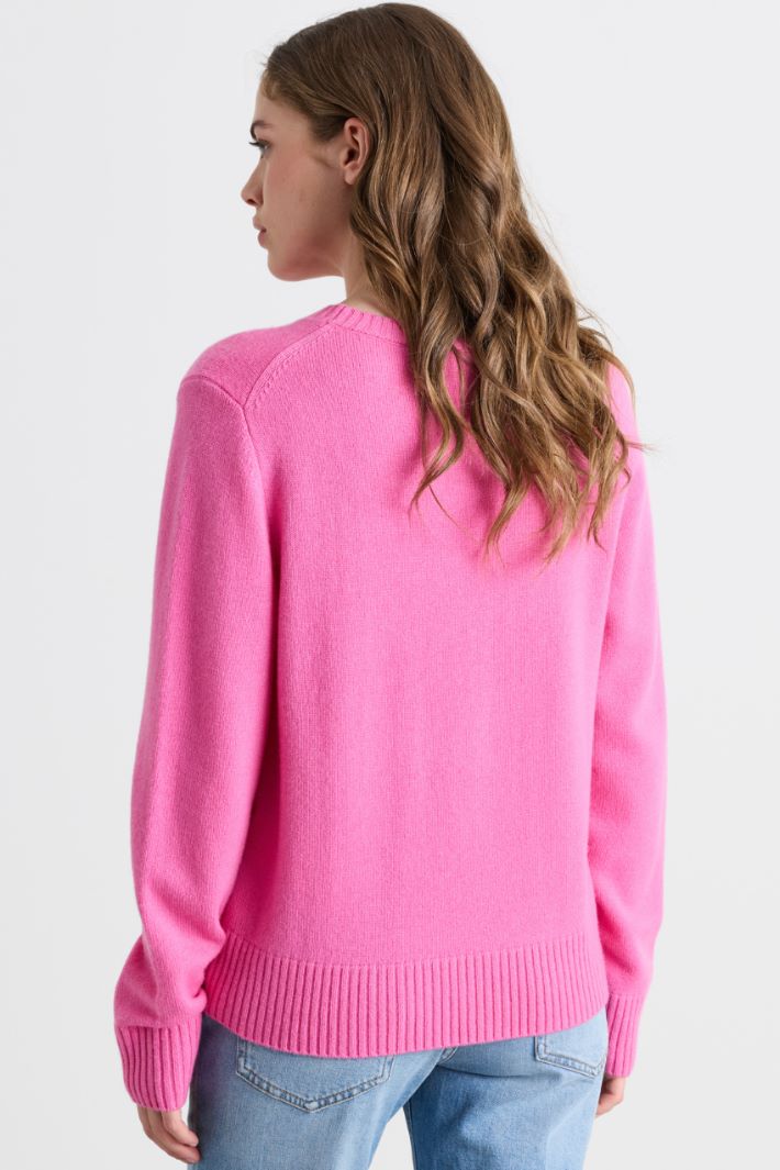 Maglia con intarsio - FUXIA - Intrend - 4