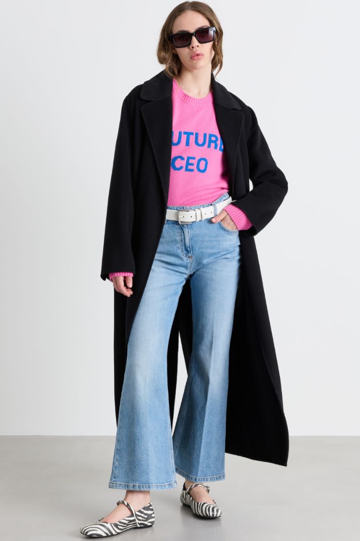 Maglia con intarsio - FUXIA - Intrend
