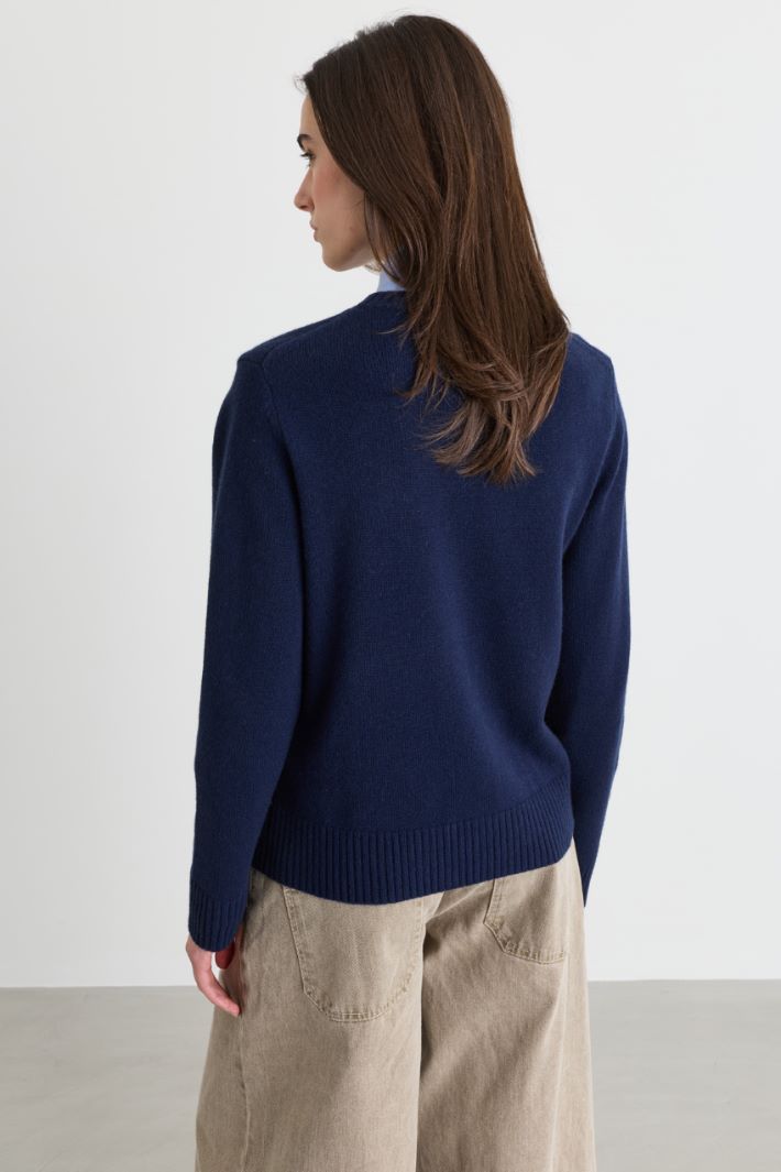 Intarsia jumper - BLUE LIGHT BLUE - Intrend - 4