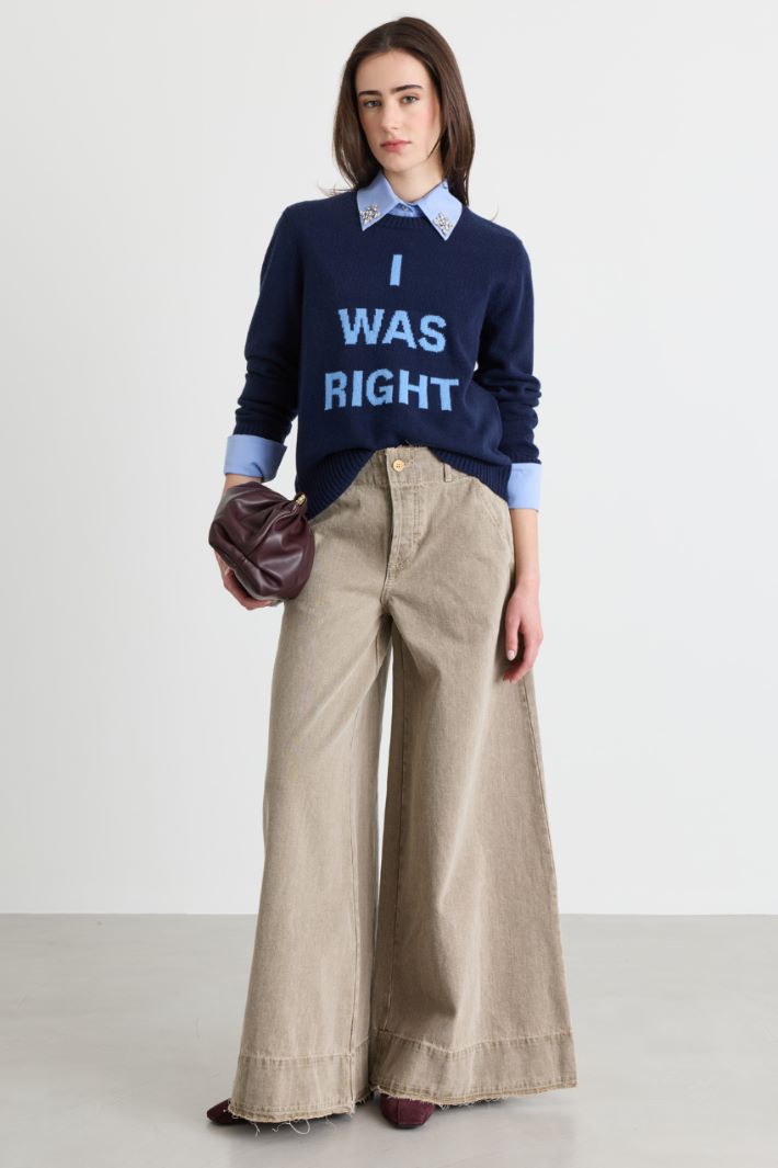 Intarsia jumper - BLUE LIGHT BLUE - Intrend