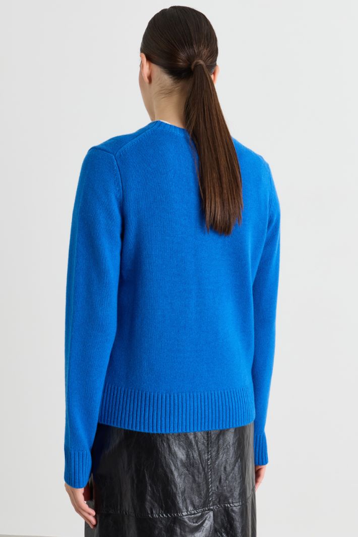 Pull à intarsia - BLEU BLANC - Intrend - 4