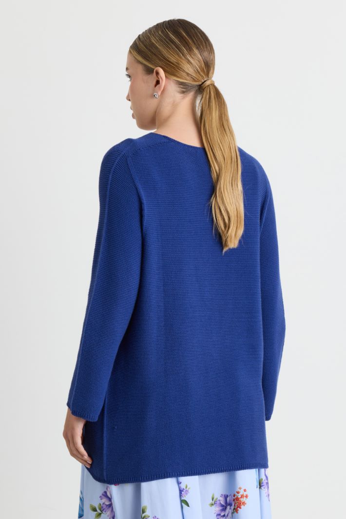 V-neck jumper - BLUE - Intrend - 4