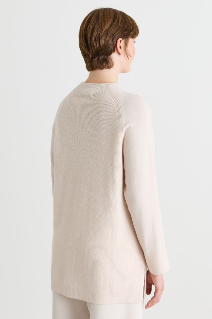 Funnel-neck jumper - WHITE - Intrend - 4