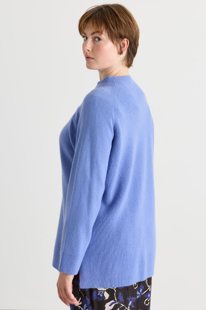 Funnel-neck jumper - LIGHT BLUE - Intrend - 4