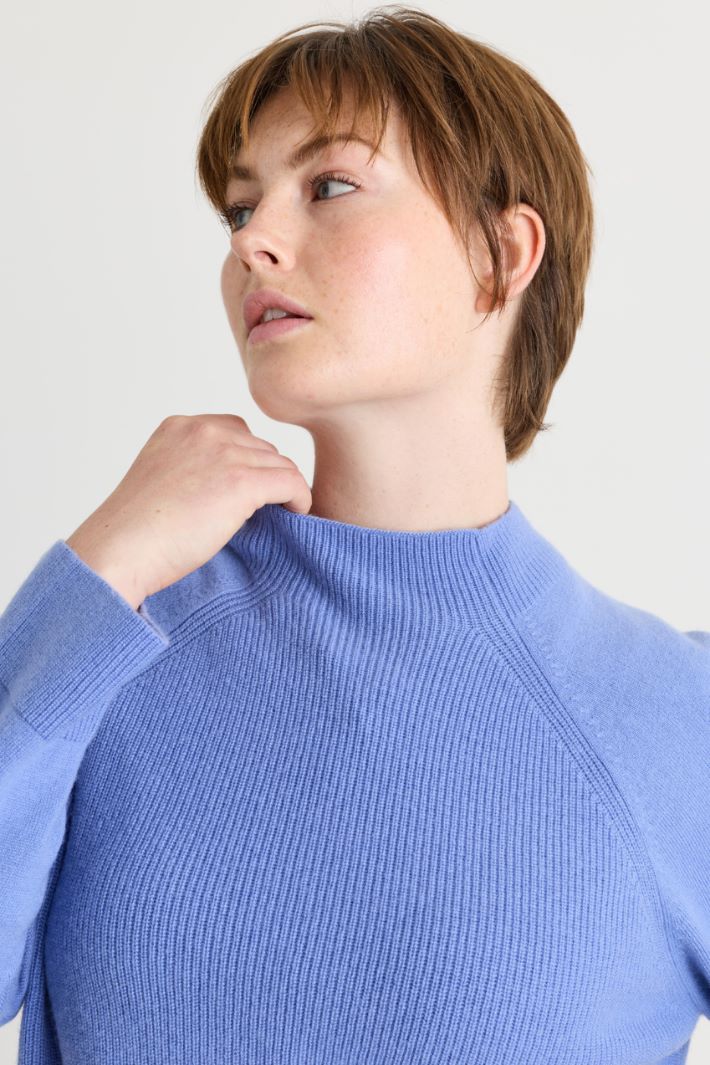 Funnel-neck jumper - LIGHT BLUE - Intrend - 3