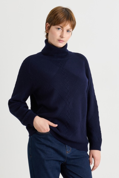 Textured-knit polo neck - Intrend