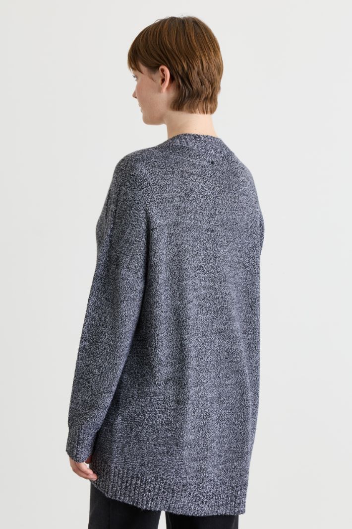 Loose-fit Rib-Trimmed Jumper - GREY - Intrend - 4