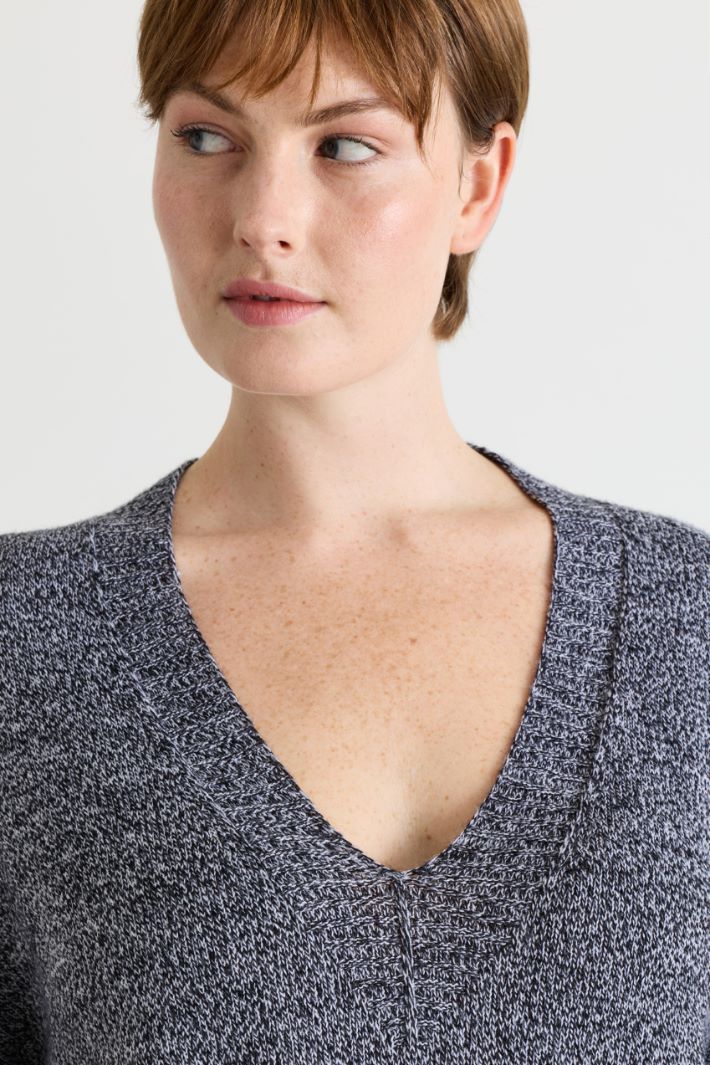 Loose-fit Rib-Trimmed Jumper - GREY - Intrend - 3