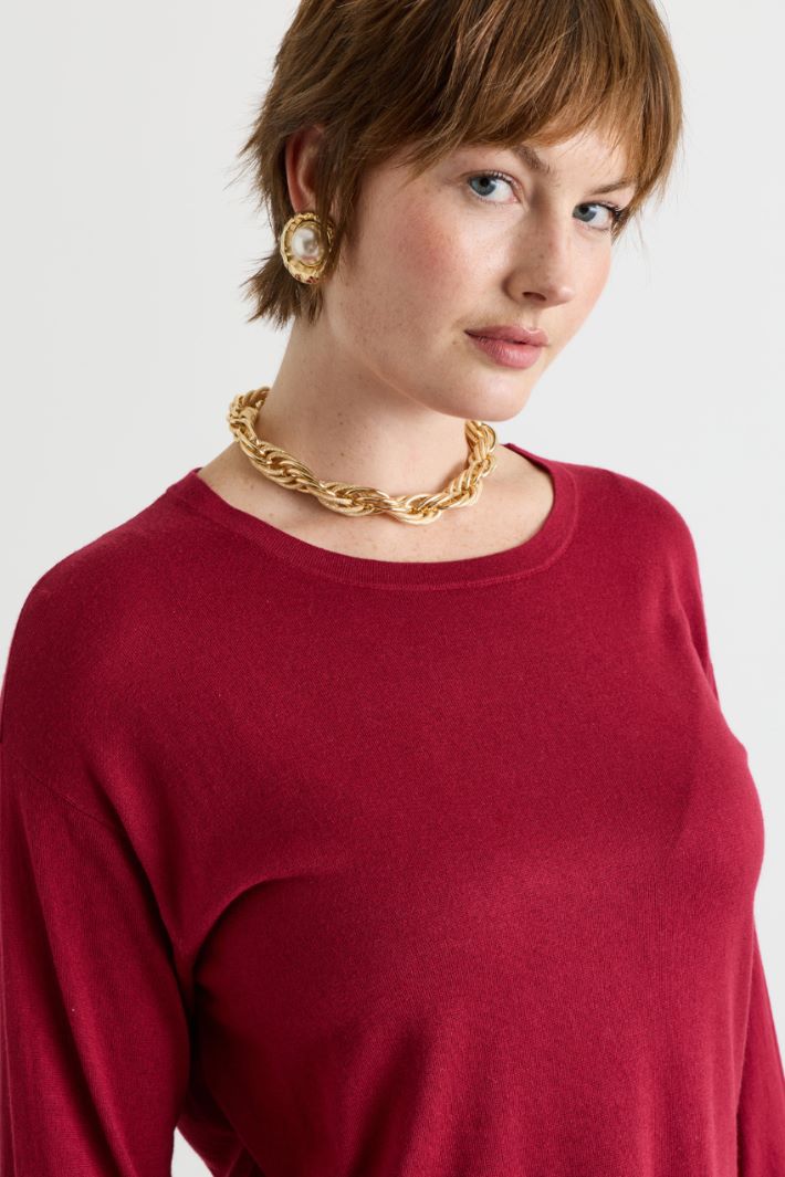 Maglia con piccoli spacchi - ROSSO - Intrend - 3