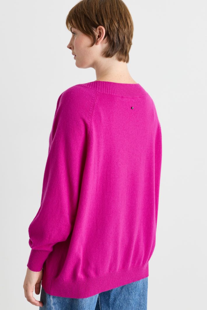 Pullover mit weitem Ausschnitt - FUCHSIA - Intrend - 4