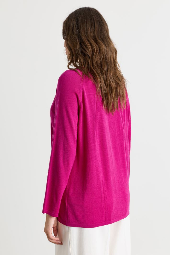 Fashioned-detail jumper - FUCHSIA - Intrend - 4