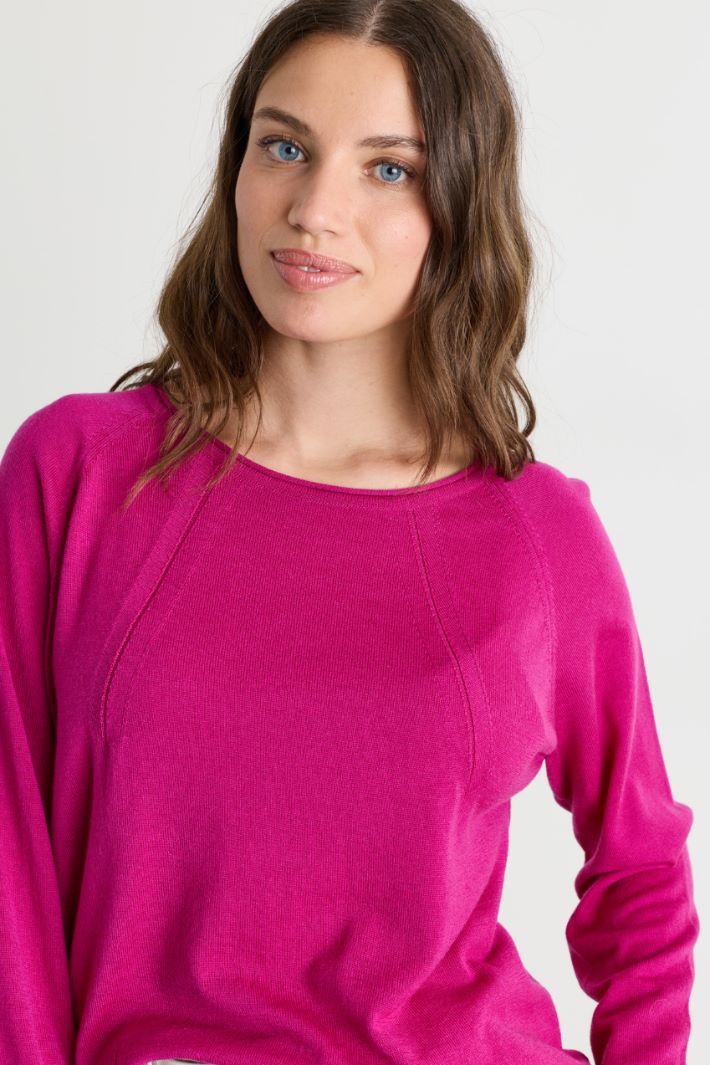 Fashioned-detail jumper - FUCHSIA - Intrend - 3