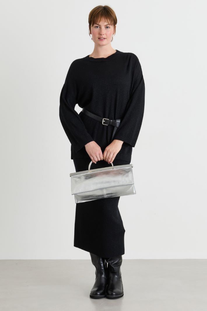 Pull oversize à fentes latérales - NOIR - Intrend