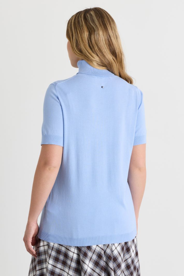 Dolcevita a manica corta - AZZURRO - Intrend - 4