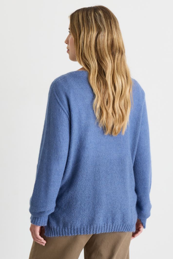 Weicher Strickpullover mit U-Boot-Ausschnitt - HIMMELBLAU - Intrend - 4
